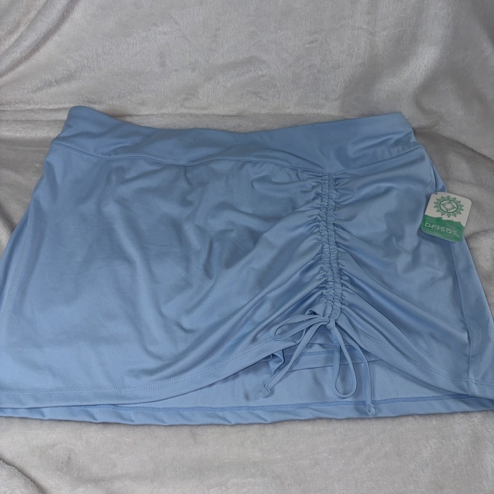 Brisas Women's Skort XL Adjustable Drawstring Light Blue Athleisure Travel NWT